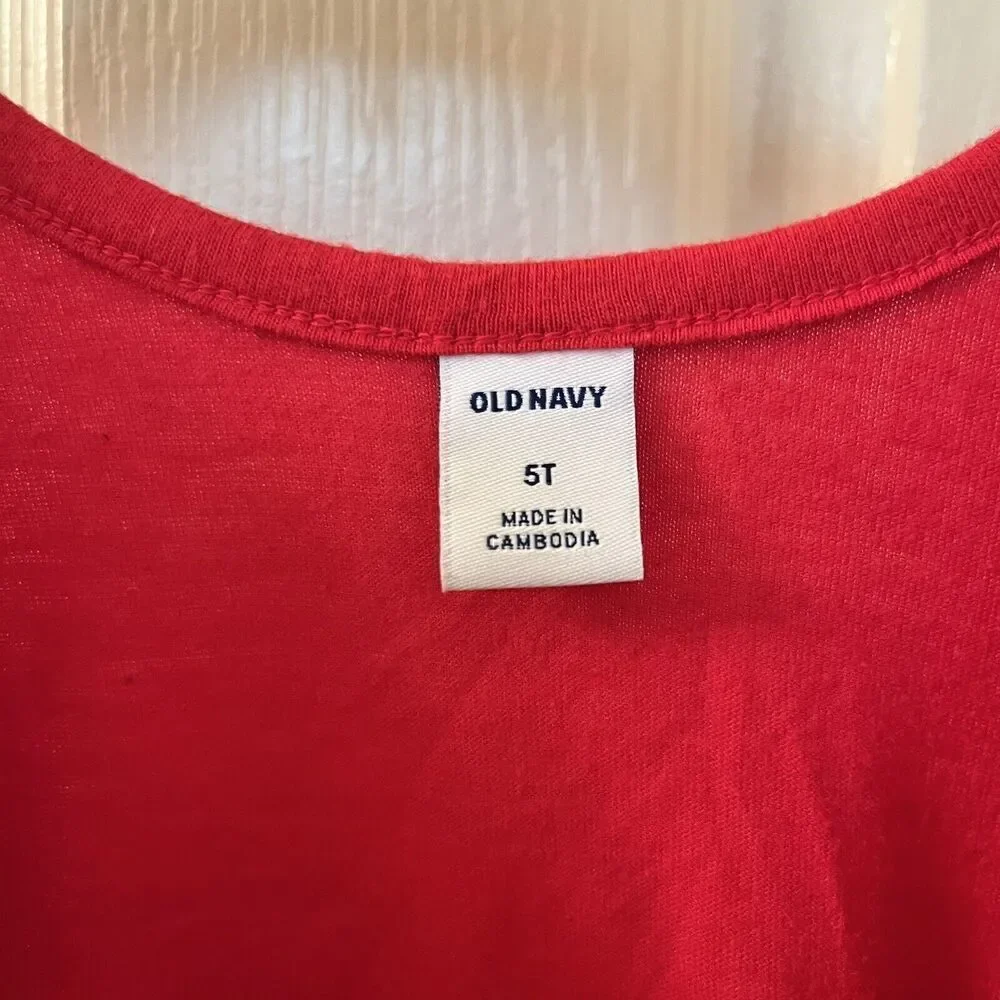 Old Navy Girls Scoop Back Red Tutu Dress Long Sleeve Size 5T